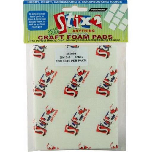Stix 2 Craft pads 12mm x 12mm x 2mm 2 sheets per pack