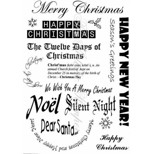 Christmas Greetings # 2 A5 (cut out and mounted on cling cushioning)