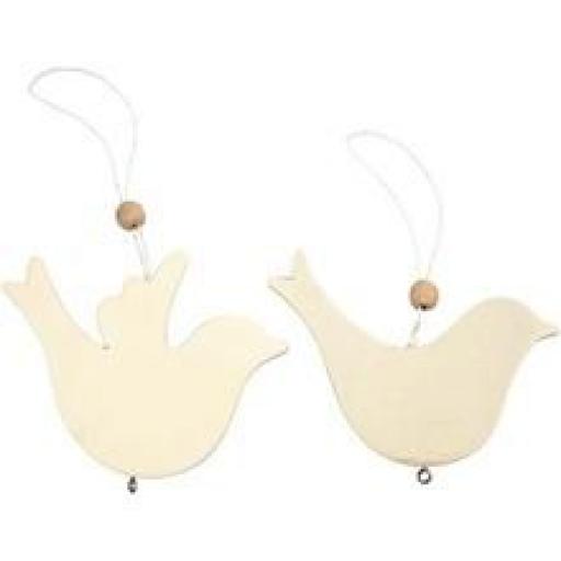 Hanging wooden bird ( 2 different You will receive 1)