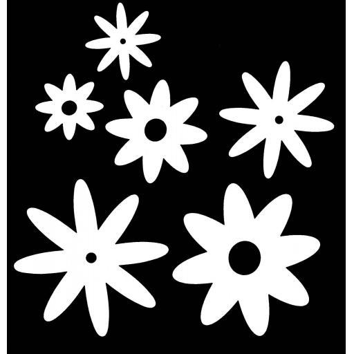 Chipboard Flower set x 6