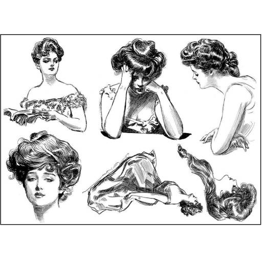 Gibson Girls 1 A5 (cut out and mounted on cling cushioning)