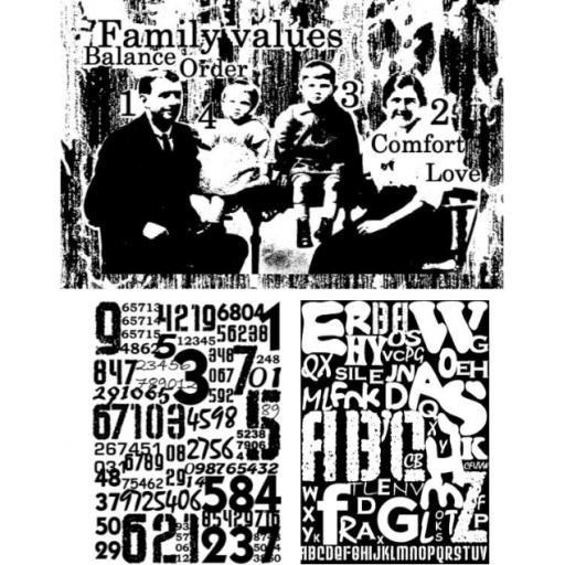 Family Values A5 (cut out and mounted on cling cushioning)