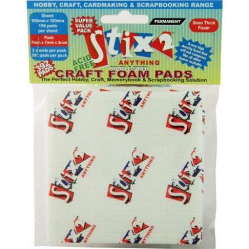 Stix 2 Craft Foam pads 7mm x 7mm x 2mm 392 pads per pack