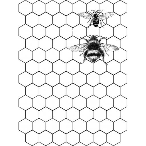 Honeycomb Background & Free Bees (cut out and mounted on cling cushioning)