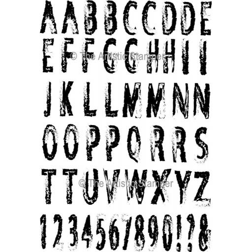 Decay Alphabet Upper Case size A5 (cut out and mounted on cling cushioning)