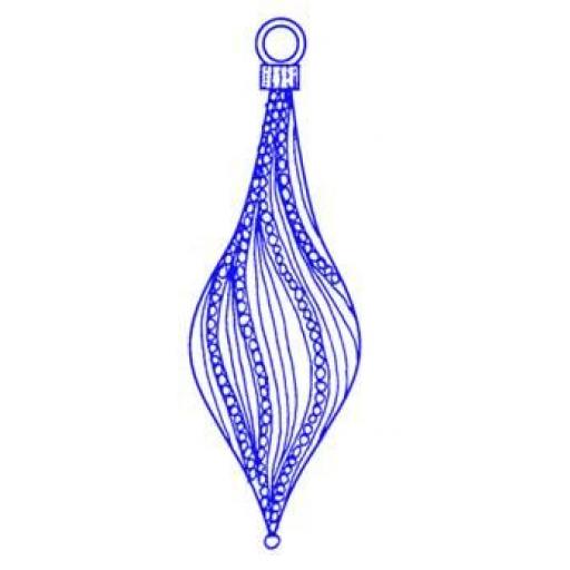 Long Twisted Bauble size 8.5 x2.75 cm (cut out and mounted on cling cushioning)