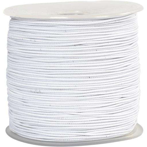 White Elastic Beading Cord, thickness 1 mm thick x 1 metre