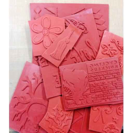 The Artistic Stamper 1lb Grab Bag unmounted red rubber