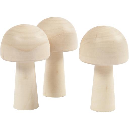 Wooden Mushroom x 3