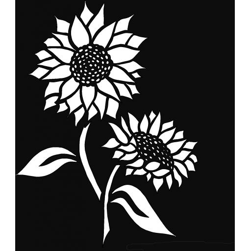 The Artistic Stamper Sunflower 6&quot; x 6&quot; Stencil © Lesley Matthewson