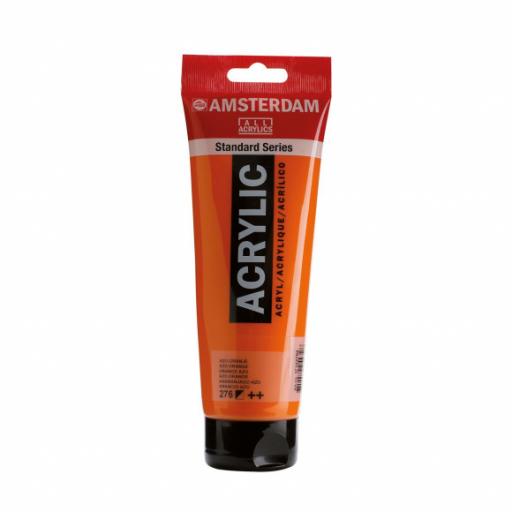 Talens Amsterdam Standard Acrylic Paint-120ml - Azo Orange 276