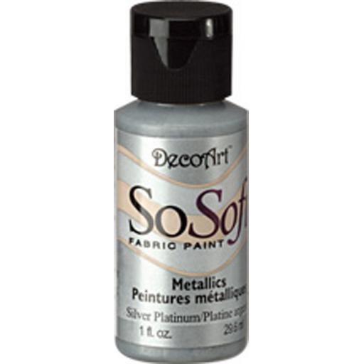 DecoArt SoSoft Fabric Paint - Silver Platinum