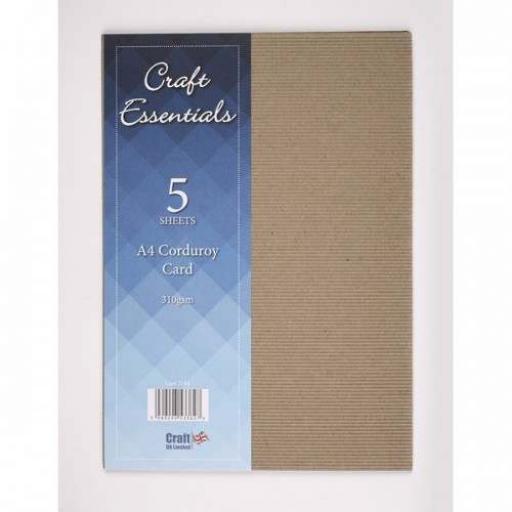 Craft Essentials A4 Corduroy Kraft Card x 5 sheets