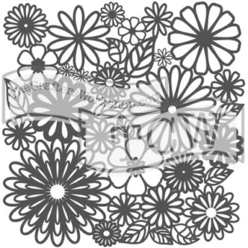 The Crafter's Workshop - Flower Frenzy 6x6 Inch Stencil (TCW157s)