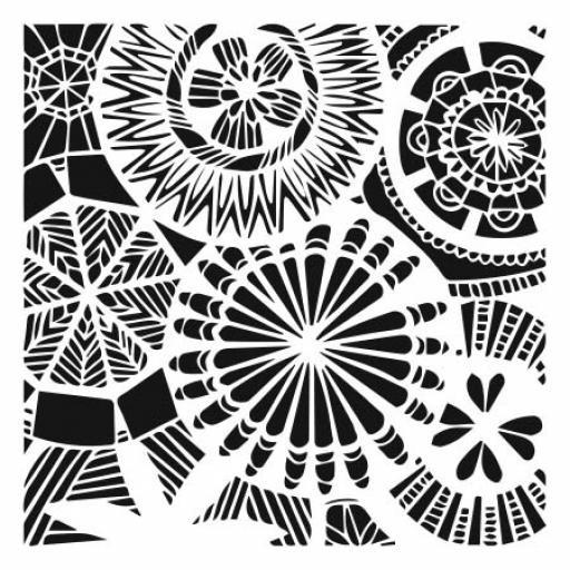 The Crafter's Workshop - Floral Spectacle 6x6 Inch Stencil (TCW838s)