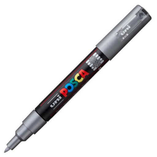 Uni POSCA Marker Pen PC-1M Extra Fine-Silver