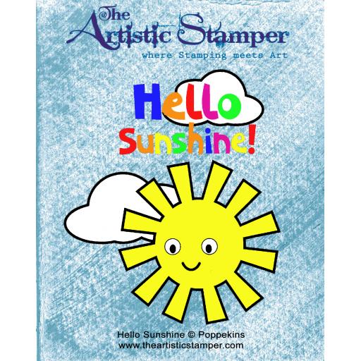 Hello Sunshine © Poppekins (size A6 cut out &amp; mounted on cling cushioning)