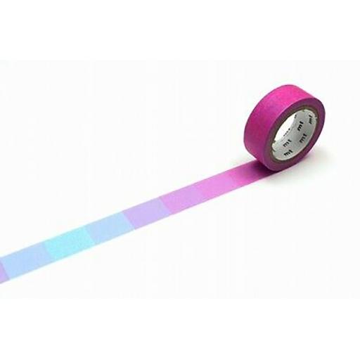 mt Washi Tape Fluorescent Pink &amp; Blue Gradient 15mm x 7m