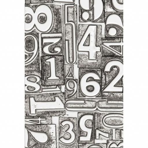 Sizzix 3-D Texture Fades Embossing Folder - Numbered by Tim Holtz