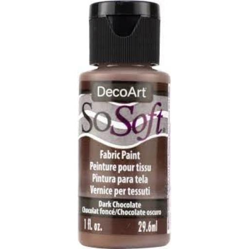 DecoArt SoSoft Fabric paint Dark Chocolate 29.6ml