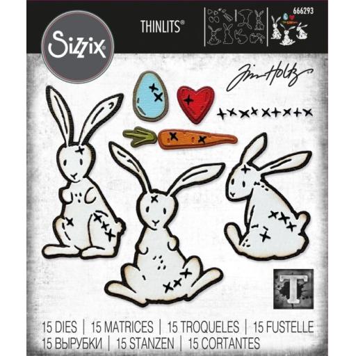 Sizzix Thinlits Die Set 15PK - Bunny Stitch by Tim Holtz- PREORDER SHIPPING JANUARY 1ST