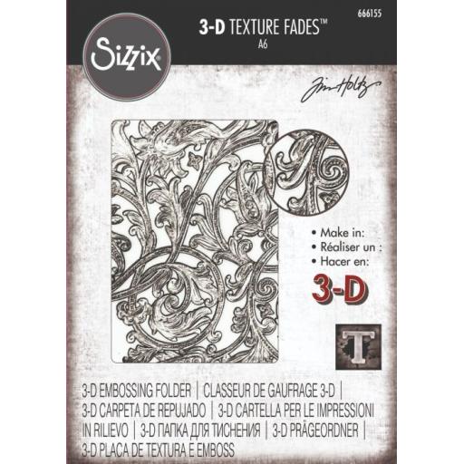 Sizzix 3-D Texture Fades Embossing Folder - Entangled by Tim Holtz PRE ORDER SHIPPING JANUARY 1ST 2023