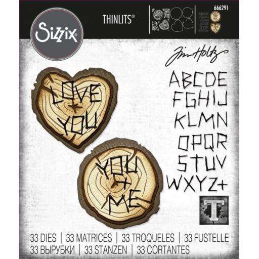 Sizzix Thinlits Die Set 33PK - Wood Slice by Tim Holtz-
