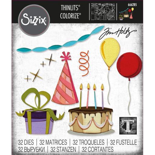 Sizzix Thinlits Die Set 32PK - Celebrate, Colorize by Tim Holtz PRE ORDER SHIPPING JANUIARY 1ST 2023