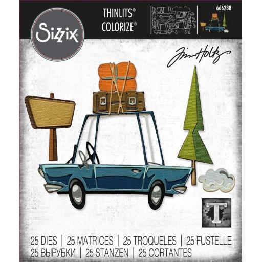 Sizzix Thinlits Die Set 25PK - Road Trip, Colorize by Tim Holtz