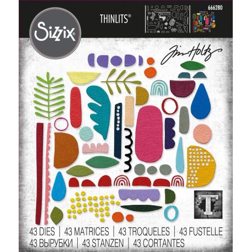 Sizzix Thinlits Die Set 43PK - Abstract Elements by Tim Holtz PRE ORDER SHIPPING JANUARY 1ST 2023