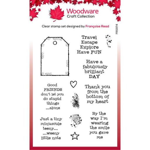 Woodware Clear Singles Tagged Greetings 4 in x 6 in Stamp