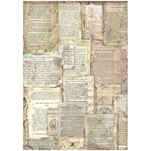 Stamperia - A4 Rice Paper Vintage Library Book Pages