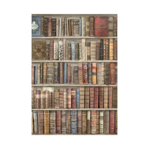 Selection of 8 A6 Rice Paper Backgrounds Vintage Library 2.jpg