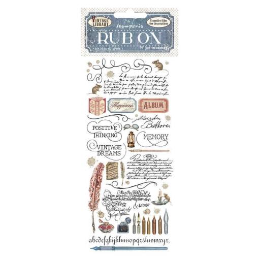 Stamperia -  Rub On 10.16 cm x 21.6 cm Vintage Library Calligraphy