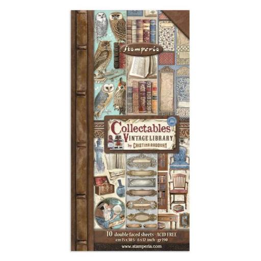 Stamperia - Collectables 10 sheets 15×30.5cm (6×12) Vintage Library