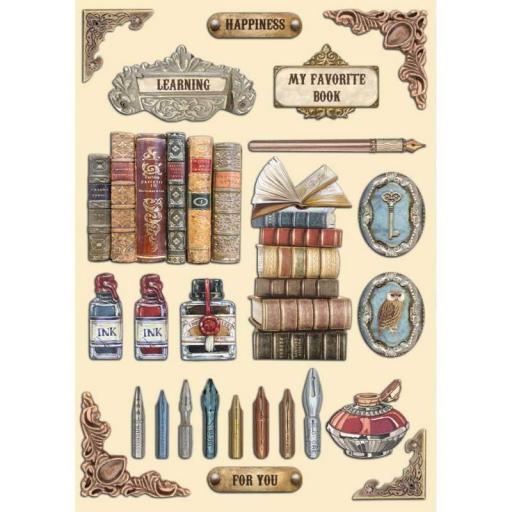 Stamperia -  A5 Coloured Shape Vintage Library