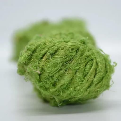 Recycled Sari Silk Yarn Skeins 100grams - Green