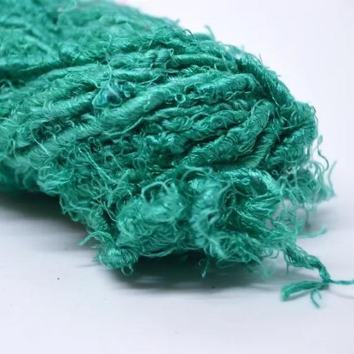 Recycled Sari Silk Yarn Skeins 100grams - Teal