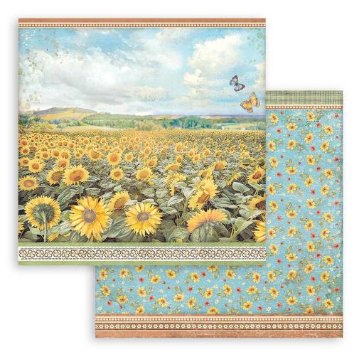 Stamperia - Stamperia Scrapbooking Pad 10 sheets 30.5 x 30.5 (12×12 Sunflower Art
