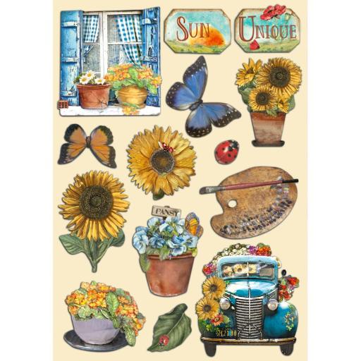 Stamperia - A5 Coloured Shape Sunflower Art