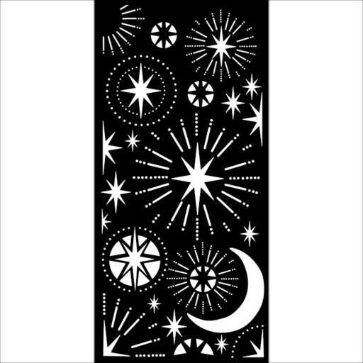 Stamperia 12 x 25cm Thick Stencil Christmas Stars and Moon(KSTDL86)
