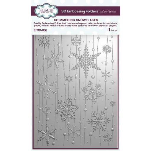 Creative Expressions Shimmering Snowflakes 5 in x 7 in 3D Embossing Folder