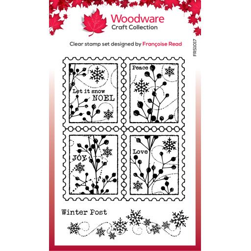 Woodware Clear Singles Christmas Winter Postage 4 in x 6 in Stamp Set