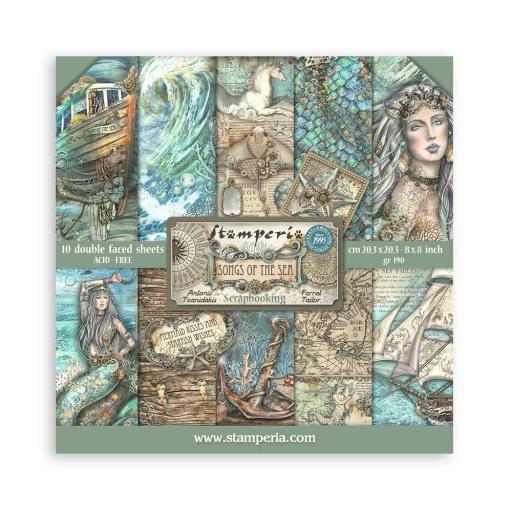 Stamperia - Mini Scrapbooking Pad 10 20.3 x 20.3 cm (8×8) Songs Of The Sea {SBBS90}
