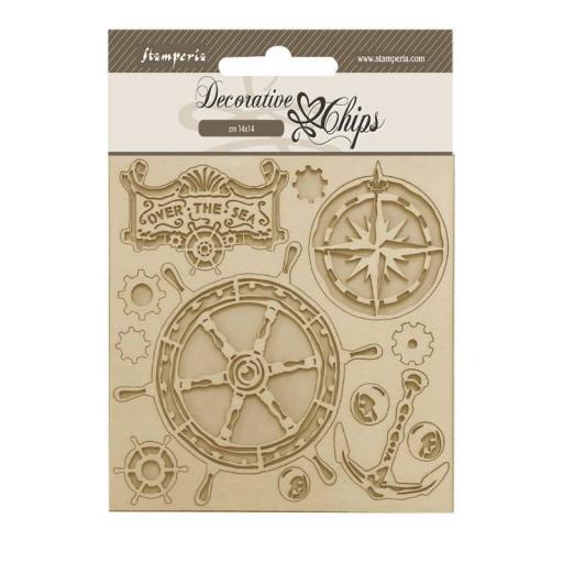 Stamperia - 14×14 cm Decorative Chips Songs Of The Sea Rudder {SCB188}