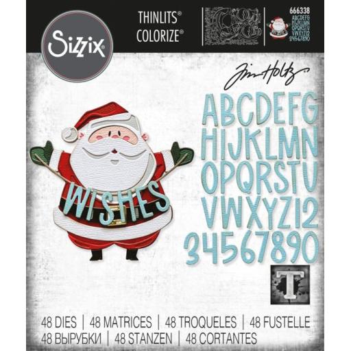 Sizzix Thinlits Die Set 49PK - Santa Greetings, Colorize by Tim Holtz