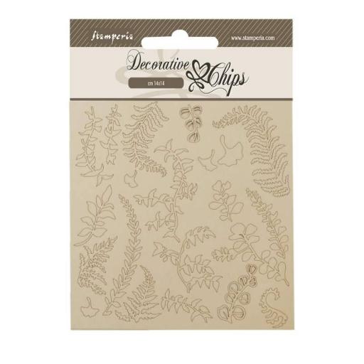 Stamperia -  14×14 cm Decorative Chips Woodland Branches With Leaves {SCB192}