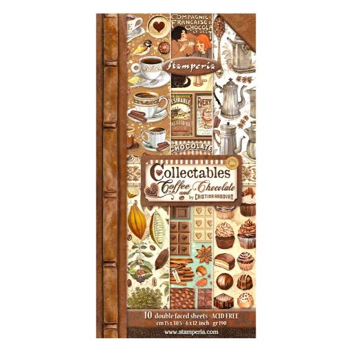 Stamperia - Collectables 10 sheets 15 x 30.5 cm (6 x 12) Coffee And Chocolate