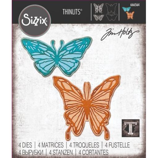 Sizzix Thinlits Die Set 4PK- Vault Scribbly Butterfly by Tim Holtz