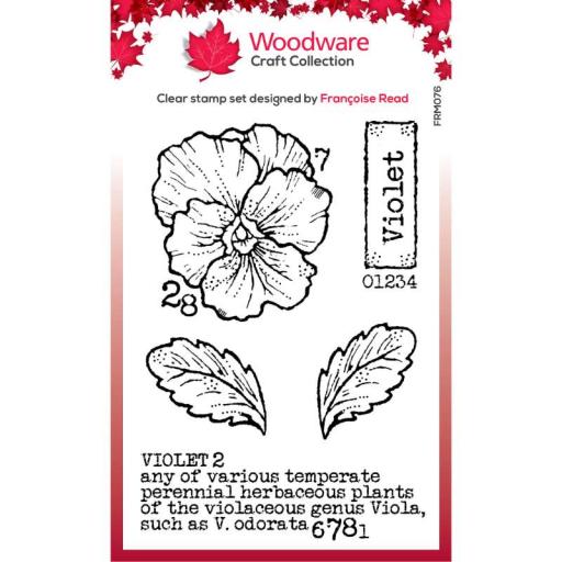 Woodware Clear Singles Mini Violet 3 in x 4 in Stamp